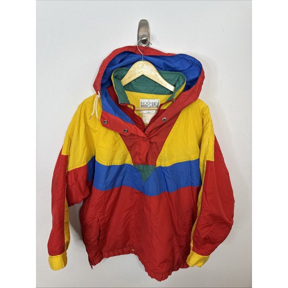 Vintage Northern Spirit Men M‎ 80s Retro Anorak Skit Jacket Colorful Lined